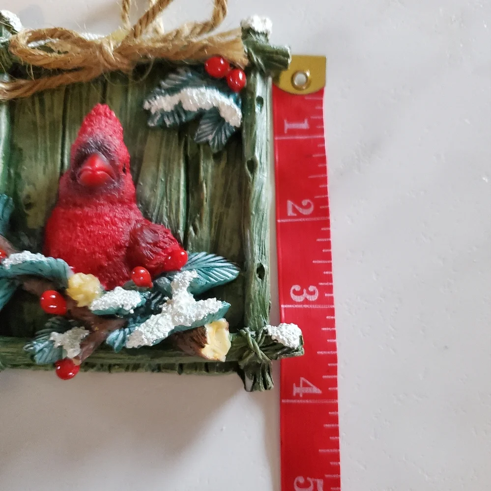 Cardinal & Snowy Holly Ornament